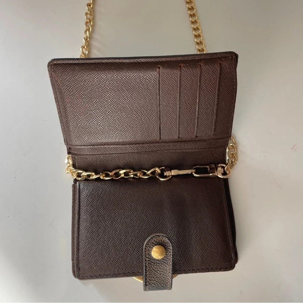 Louis Vuitton Brown Damier Porte-Monnaie Viennois Crossbody Wallet Purse
